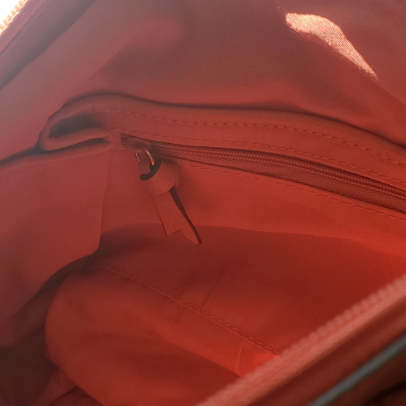 Liz Claiborne LC Honey Satchel Bag Brownish Carnation Red Faux Leather Purse NWT - Picture 7 of 7